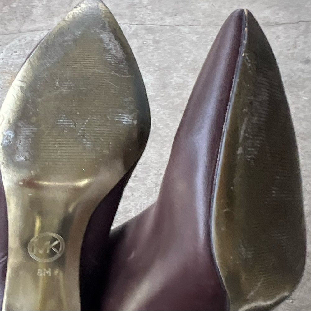 Michael Kors Leather Asbury Pointed Toe Leather Bootie Brown Women Sz 8 - Picture 9 of 16